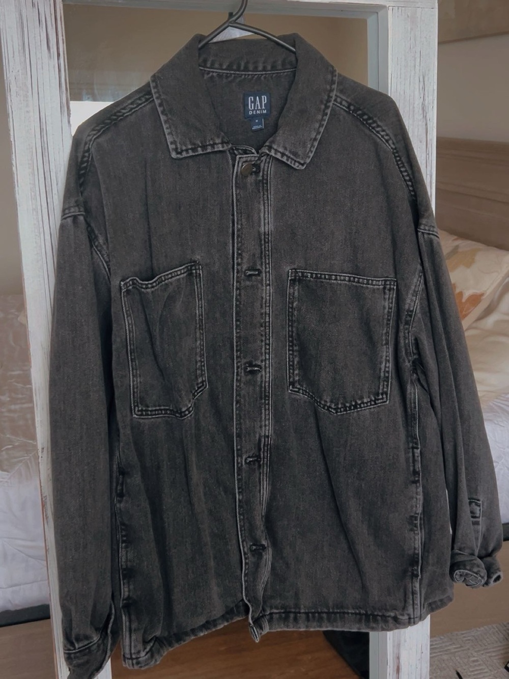 GAP Denim Men's Black Washed Overshirt Jacket